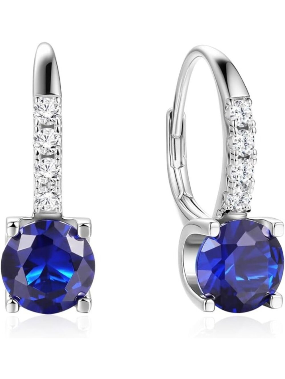 925 Sterling Silver Birthstone Dangle Earrings for Women - Elegant Leverback